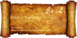 Csiri Larina névjegykártya